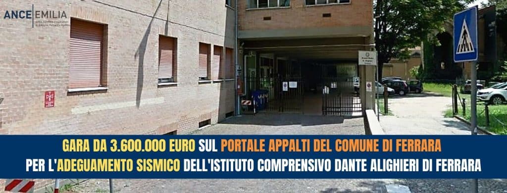 Gara da 3.600.000 euro sul Portale Appalti del Comune di Ferrara